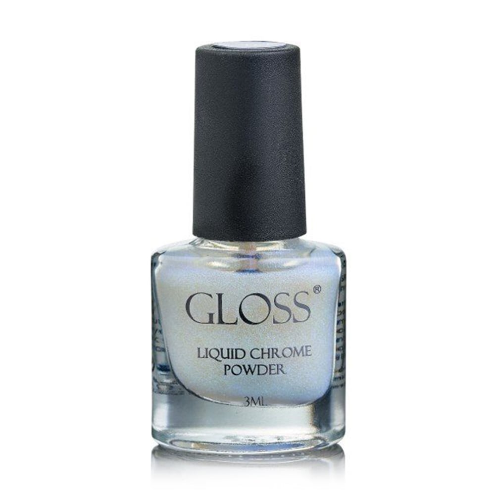 Рідка втирка для нігтів Gloss Liquid Chrome Powder 001, 3 мл